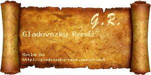 Gladovszky René névjegykártya